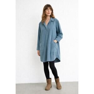 CP Shades Corduroy Teton Tunic Sky Blue Cotton USA Size L Lagenlook